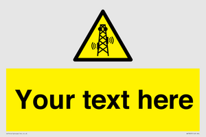 Custom warning RF radiation transmitter